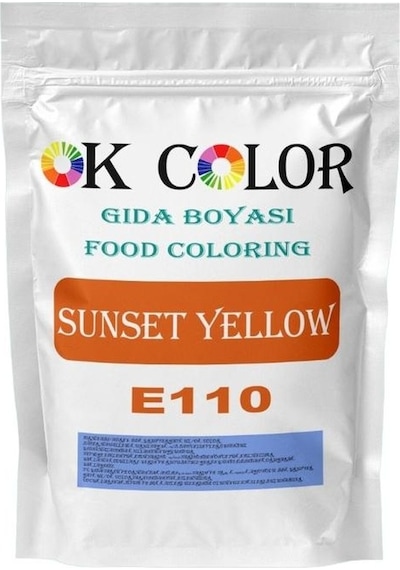 Ok Color Sunset Yellow E110 Gün Batımı Sarısı Toz Gıda Boyası 100 G