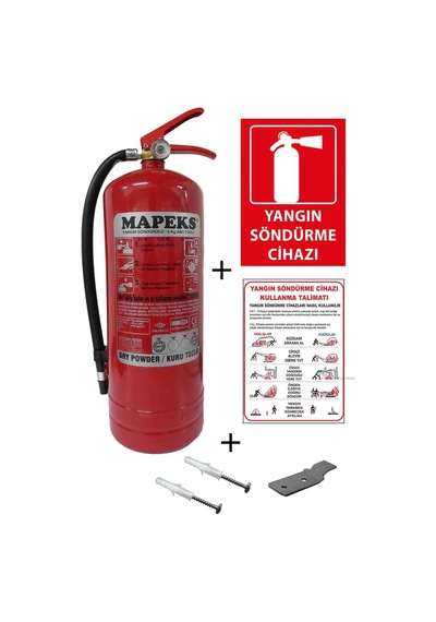 Mapeks Yangın Tüpü 6 KG  + Yangın Tüpü Kullanım Talimatı