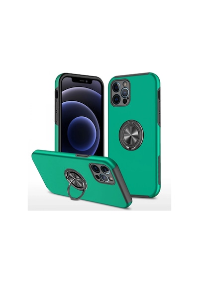 Gld-spt- Newface Apple Uyumlu iPhone 12 Pro Max Kılıf Elit Yüzüklü Kapak - Yeşil
