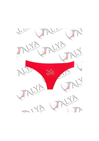 Alya Underwear Yeni Yıl Temalı Baskılı String, Kırmızı Tanga Külot Aşk Tanrısı Tekli Paket Kırmızı Mc Baskılı