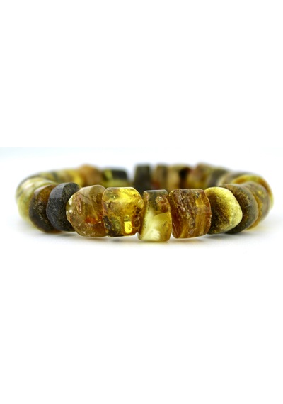 Kehribar Bileklik Amorf Tasarım Ambergold Blk23-138 Çok Renkli