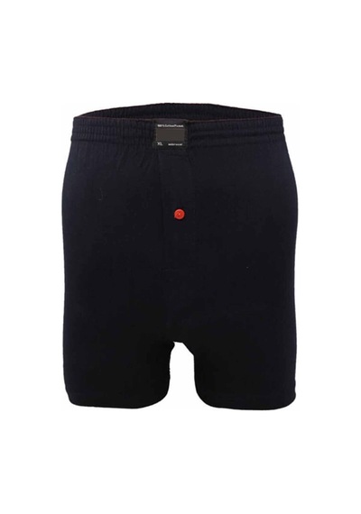 Royaleks Düğmeli Pamuklu Erkek Penye Boxer Lacivert - 1146a