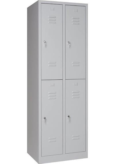 Metal Elbise Dolabı, Kilitli Dolap, Soyunma Dolabı, Elbise Dolabı, 4 Kapılı Gri