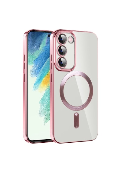 Teknomoda Samsung Galaxy Uyumlu S21 Fe Kılıf Kamera Lens Korumalı Renkli Magsafe Şeffaf Silikon