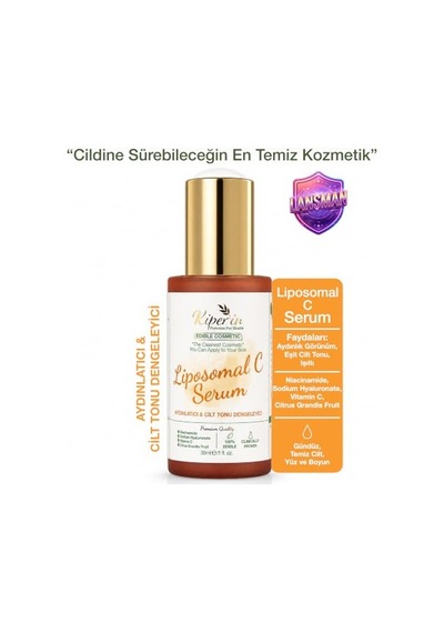 Kiperin Liposomal C Serum 30 Ml Lipozomal C Vitamini İçeren Aydınlatıcı Yüz Serumu, Cilt Tonu Dengeleyici Bakım, Niasinamid & Hyaluronik Asit İle Greyfurt, Maca Ve Meyan Kökü Ekstraktlı