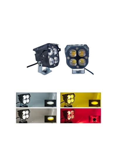 Space Offroad Sis Lambası Kırmızı Gündüz Ledli Çakarsız 7.8 X 7.8 X 7.1cm Set 12-60v / Lass366-1