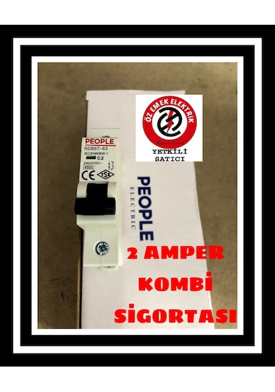 People Elektrik 2amper Kombi Sigortası 1x2a 4.5ka ve Kutusu Dahil