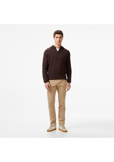 Nautica Erkek Kahverengi Classic Fit Kazak Düz S57104t Kahverengi