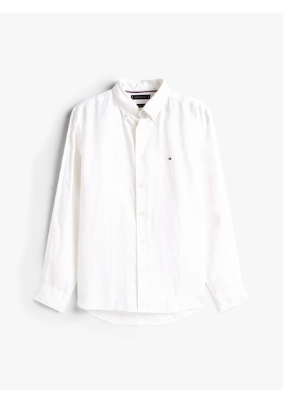 Tommy Hilfiger Pıgment Dyed Lı Solıd Rf Shırt Erkek Beyaz Gömlek - Mw0mw41530