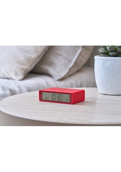 Lexon Flip Mini Şarj Edilebilir Alarm Saat Açık Kırmızı
