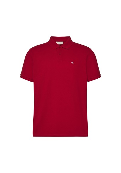 Calvin Klein Erkek Ss Monogram Pique Kırmızı Polo Yaka T-shirt-12799 Kırmızı