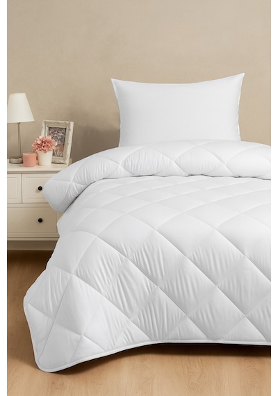 Ecotermo Tek Kişilik Microfiber Antialerjik Silikon Yorgan Çeyizlik Otel Yorganı 155x215 Cm Beyaz
