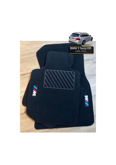 Oto Halı Paspas Seti Bmw 3 Serisi E91 2005 2012 Uyumlu Sport Kaymaz & Şık Tasarım - Tasarım 2