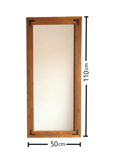 Tr Doğal Ahşap Dekoratif Duvar Salon Ofis Boy Ayna 50x110cv Diğer