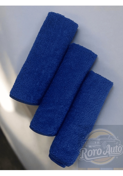Roro Auto Fuji 3'lü Mikrofiber Araç Kurulama Ve Oto Temizlik Bezi 40x40 440 Gsm Mavi
