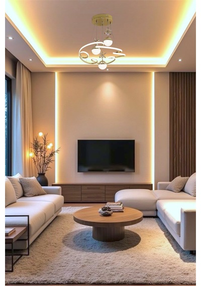 Ey Shop Gold 3 Lü Toplu Cloud Model 3 Renk Beyaz&sarı&günışığı Led Avize Gold
