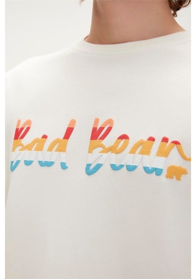 Bad Bear Manuscrıpt Crewneck Erkek Beyaz Sweat - 23.02.12.016 Beyaz