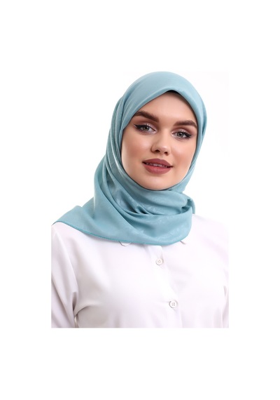 Kofra Desenli Baş Örtü - Turkuaz