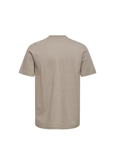 Only & Sons Onsfred Lıfe Rlx Ss Strıpe Tee Noos Erkek Brown T-shirt - 22036384 Kahverengi