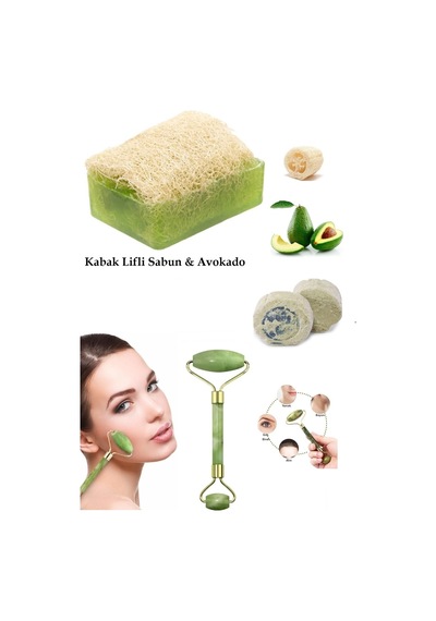 3'lü Set Kabak Lifli Sabun Okado Çift Taraflı Yüz Masaj Aleti Peeling Sivilce,leke,akne Ruşur Taşı