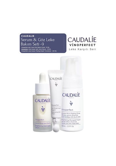 Vinoperfect Leke Bakım Seti -9 Serum& Göz Kremi & Temizleme Peeling Köpük Orijinal Boy