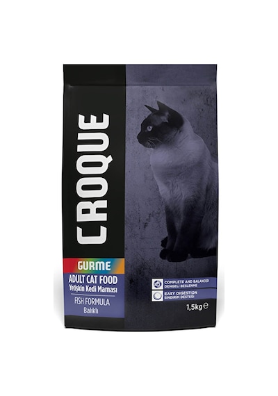 2 Adet Croque Yetişkin Kedi Gurme Kuru Mama Balıklı 1.5 Kg