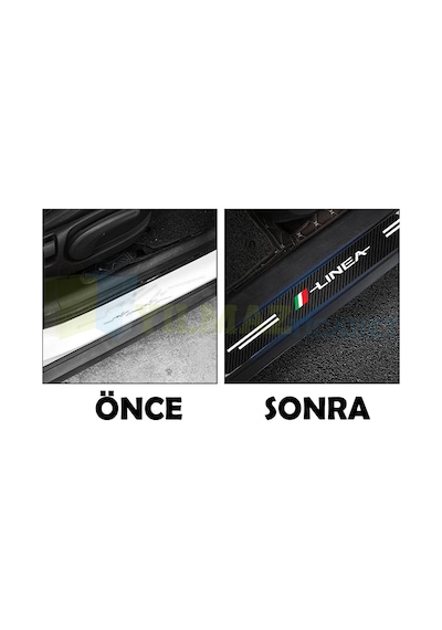 Fiat Linea Karbon Kapı Eşiği Koruma Oto Sticker Etiket 4 Parça