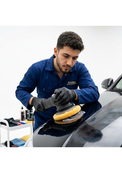 Performans Seri %100 Doğal Kuzu Postu Polisaj Keçesi 115 Mm Sarı