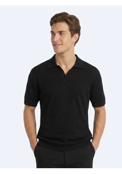 Kip Siyah Çizgili %100 Pamuk T-shirt