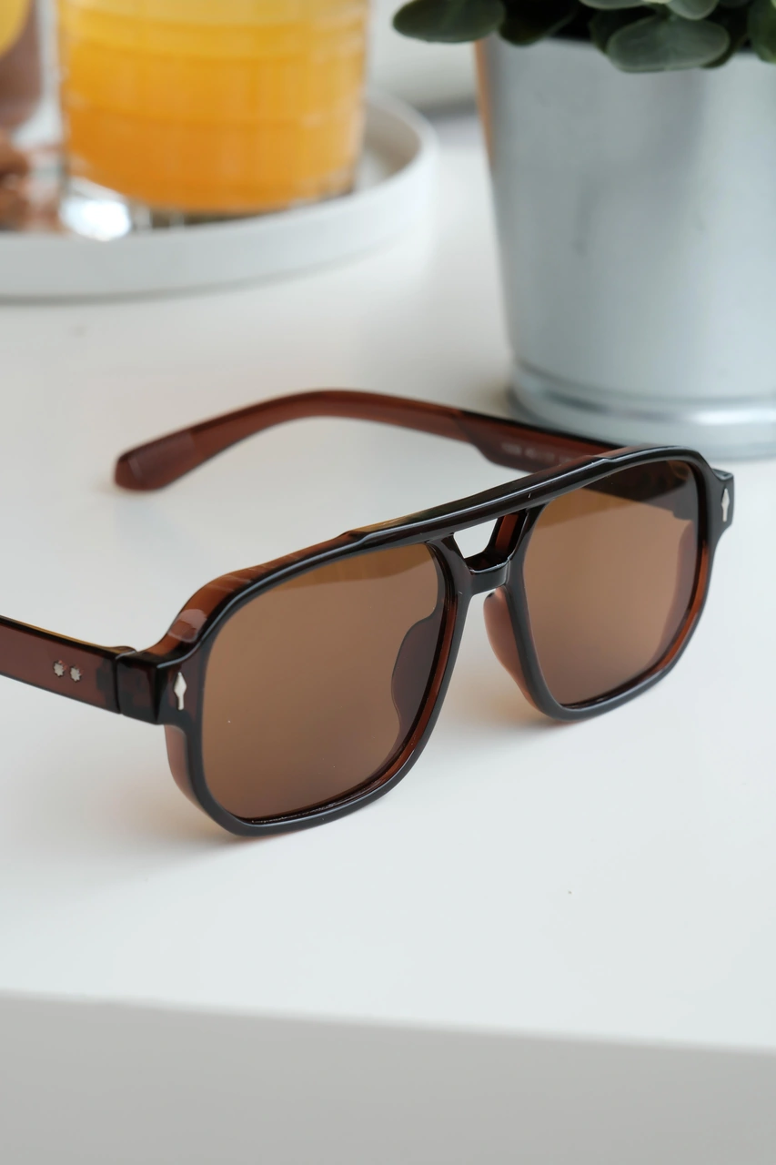 Royal Eyewear Re1009 Koyu Kahverengi Güneş Gözlüğü Siyah - Mavi