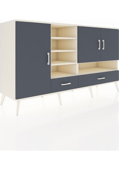 Kronos Konsol 8 Raflı 2 Çekmeceli 3 Kapaklı 176x59x99 Aytaşı-antr Aytaşı-antrasit