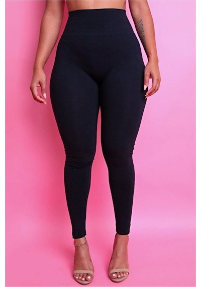 Fit & Fit Tayt Kadın Siyah Ekstra Yüksek Bel Geniş Kemer  Büyük Beden Taytsiyah 4Xl Siyah