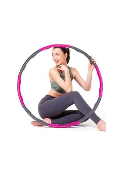Hula Hoop Egzersiz Çemberi, 8 Parça Pembe Renk, 1000 Gr Ağırlık
