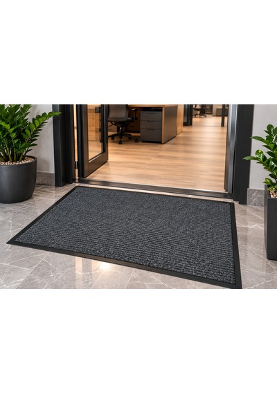 Oceanfront 80x120 Cm Gri Kapı Önü Paspası Kaymaz Pvc Tabanlı Yoğun Trafiğe Uygun Giriş Paspası