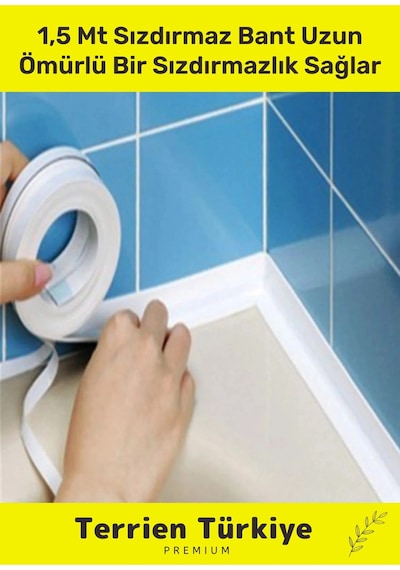 Duş Pvc Lavabo Küvet Tezgah Kenar Banyo Mutfak Pencere 1,5 Mt Su Sızdırmaz Geçirmez Yalıtım Bant