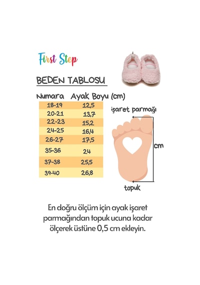 First Step Suni Yünlü Peluş Pembe Anne Terlik ve Bebek Panduf (Terlik ve Panduf Ayrı Satılmaktadır) Pembe