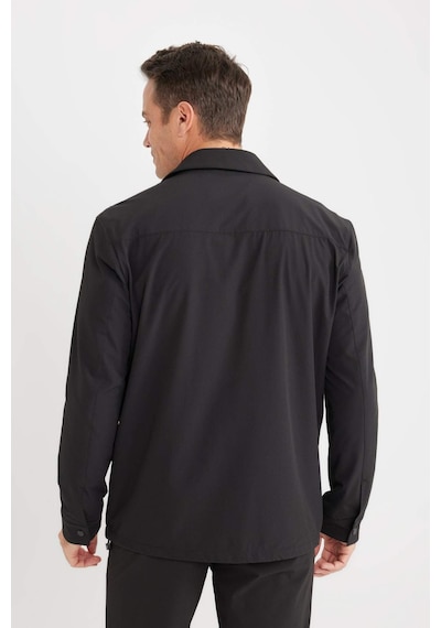 Defacto Regular Fit Polo Yaka Çıtçıtlı Cepli Teknik Gömlek Ceket B7396AX24SP Siyah