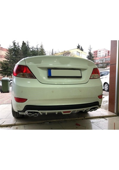 Hyundai Accent Blue Uyumlu Body Kit Difüzör 4 Çıkış Yuvarlak Gri Model 1