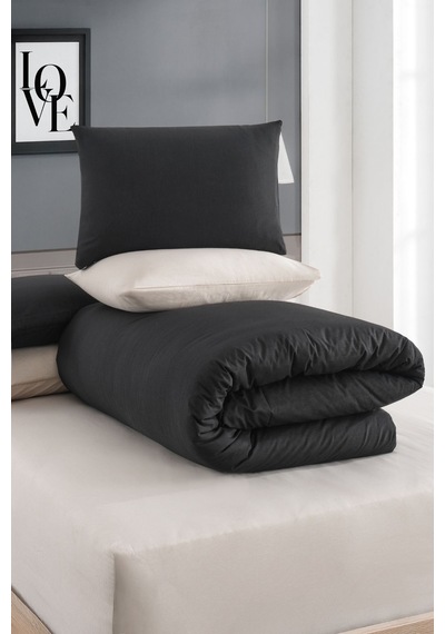 Veramoni Soft Dreams Soft Dreams Çift Kişilik Pamuklu Desenli Nevresim Takımı - Siyah-bej