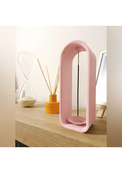 3d Baskı The Shrine Tütsülük - Modern Kemer Formlu Tütsü Tutucu-pembe