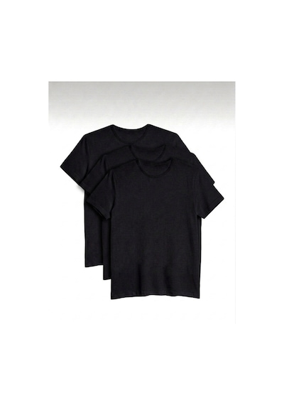Bürke 3'lü Erkek/Unisex Siyah Renk %100 Pamuk Bisiklet Yaka Basic Tişört