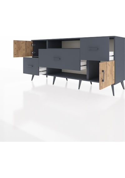Hyperion Konsol 2 Raflı 3 Çekmeceli 2 Kapaklı 176x44x83 Antrasit-çam/antrasit Çam/antrasit Hyperion Konsol 2 Raflı 3 Çekmeceli 2 Kapaklı 176x44x83 Antrasit-çam/antrasit Çam/antrasit