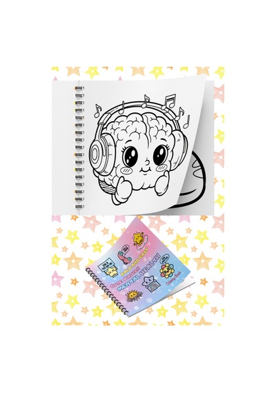 Cute Kawaii Mental Health Bold And Easy - 20x20 Büyük Boyama Kitabı, Çocuklar Ve Yetişkinler İçin