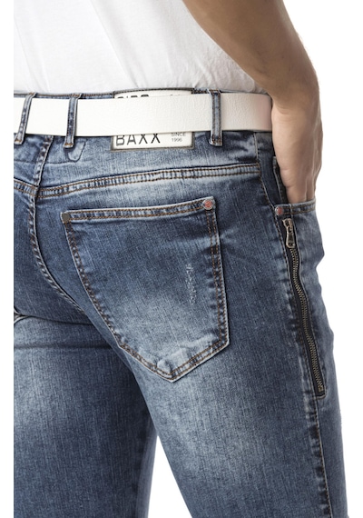 Erkek Slim Fit Mavi Yırtık Detaylı Jean Pantolon Cd898
