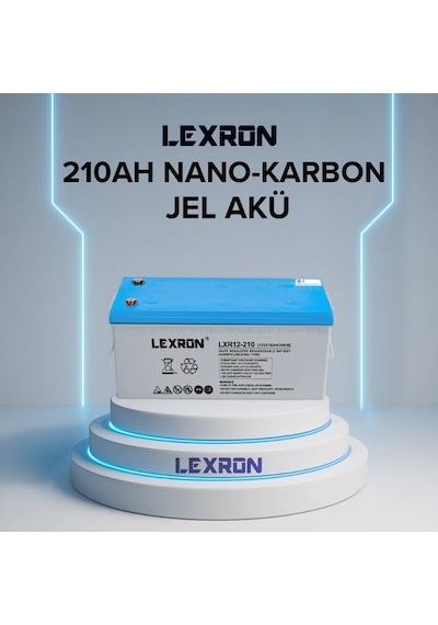 Lexron - İnges 12 Volt 210 Amper Jel Akü - 12v 210 Ah Derin Döngü Akü Güneş Enerji Sistemi Aküsü