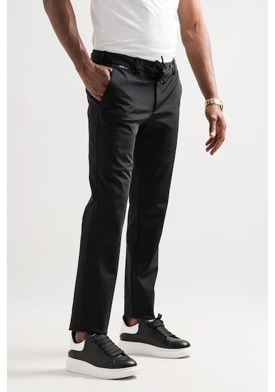 Slimfit Beli Lastikli Ve İplikli Polyamid Hafif Parlak Kışlık Kumaş Erkek Jogger Pantolon 001