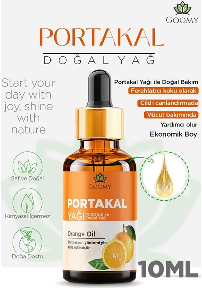 Goomy Portakal Uçucu Yağı 10 Ml %100 Saf Ve Doğal Orange Essential Oil