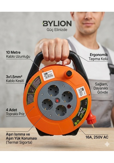 Pke-10315-f Pke Serisi Kablo Makaraları 10 M