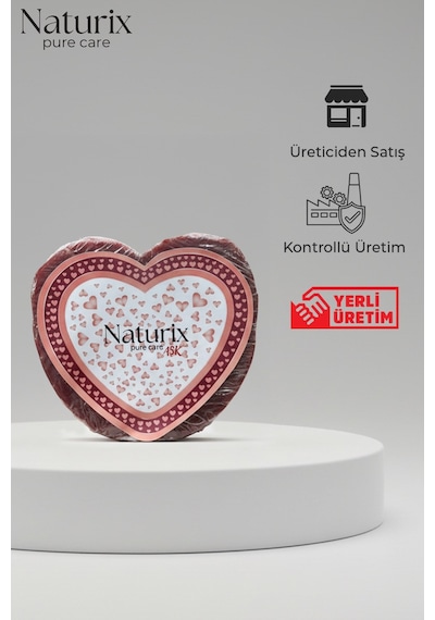 Kalp Şekilli Süngerli Sabun 130 Gr Peeling Etkili Sabun Çiçek
