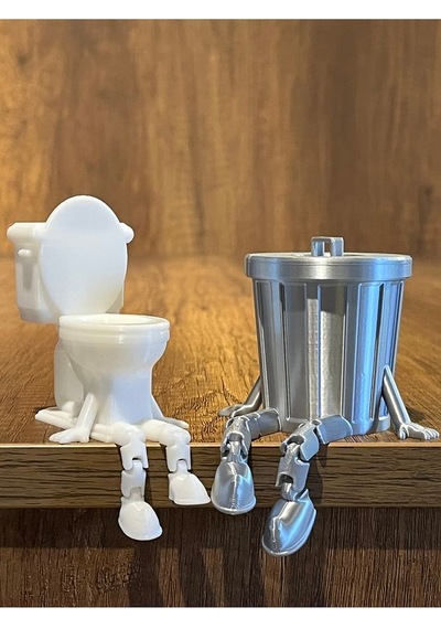 İkili Banyo Dekoratif Figür Seti Klozet Çöp Kovası Diğer